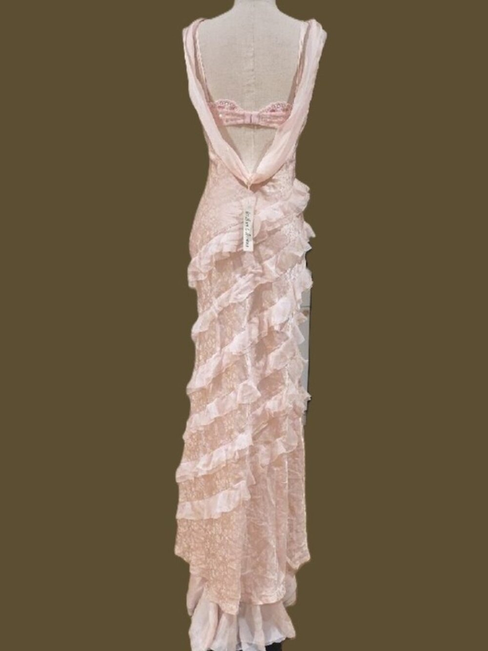 NEW $729 FOR LOVE AND LEMONS FLORENCE GOWN DRESS IN PINK SIZE S - Picture 7 of 10